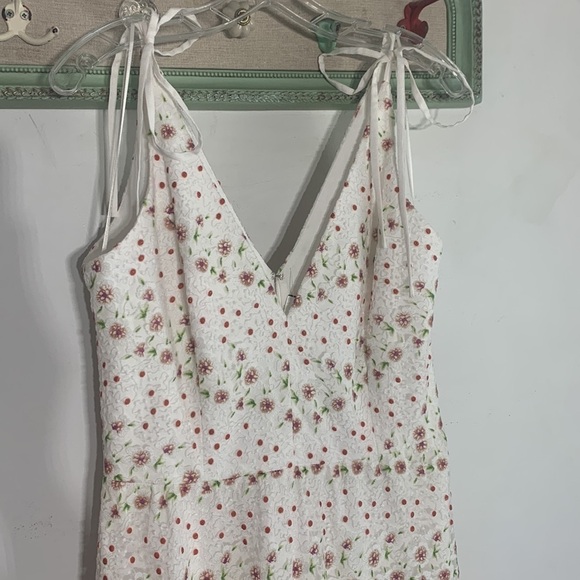 Sunny Embroidered Floral Tie Shoulder maxi Gown DRESS THE POPULATION new w tag - Picture 1 of 10